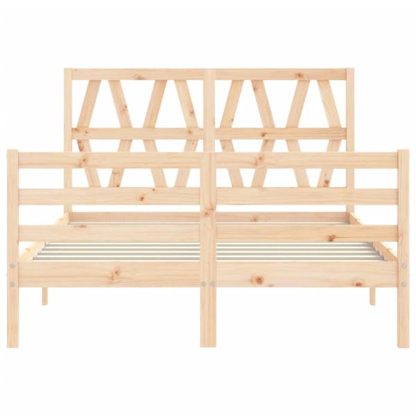 Massivholzbett mit Kopfteil 140x190 cm