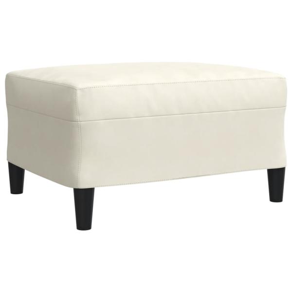 4-tlg. Sofagarnitur mit Kissen und Nackenrollen Creme Samt