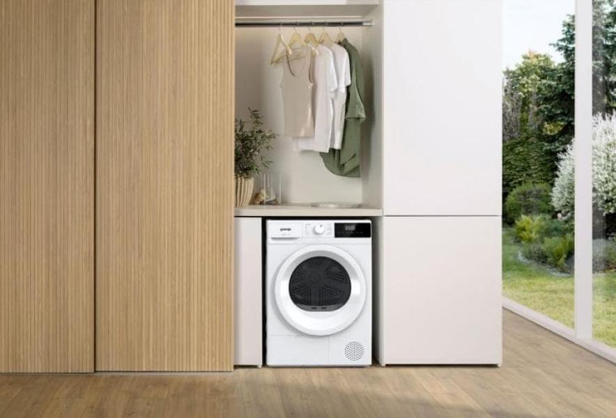 Gorenje DHNE72 EEK: D 7 kg Wärmepumpentrockner, 59,5 cm breit, 15 Programme, TwinAir, AutoDrain, Kindersicherung, weiß