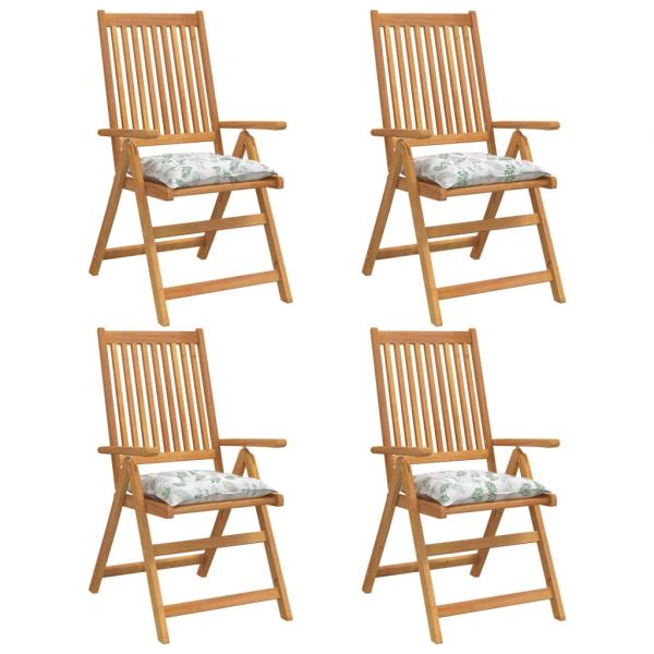 Stuhlkissen 4 Stk. Blattmuster 50x50x7 cm Oxford-Gewebe