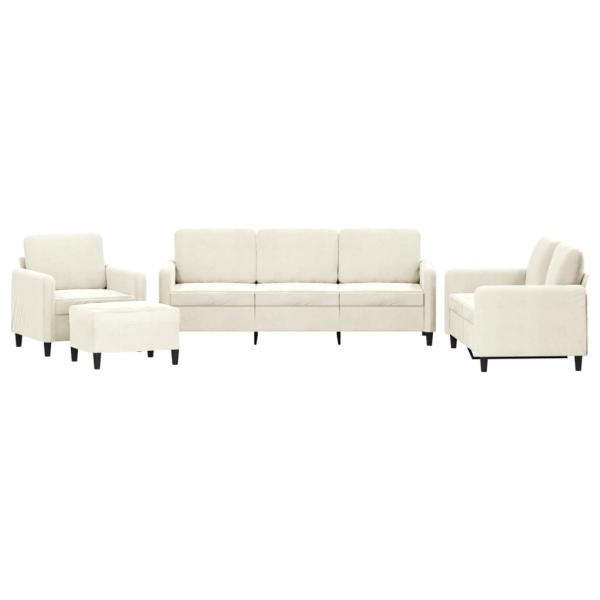 4-tlg. Sofagarnitur Creme Samt
