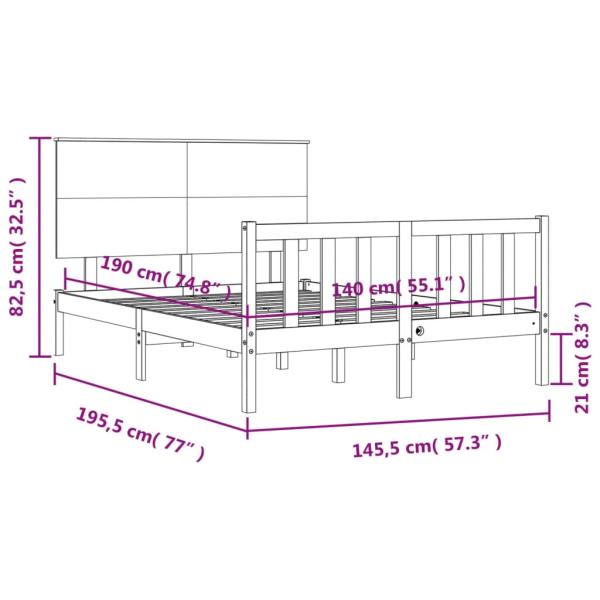 Massivholzbett ohne Matratze 140x190 cm Kiefernholz