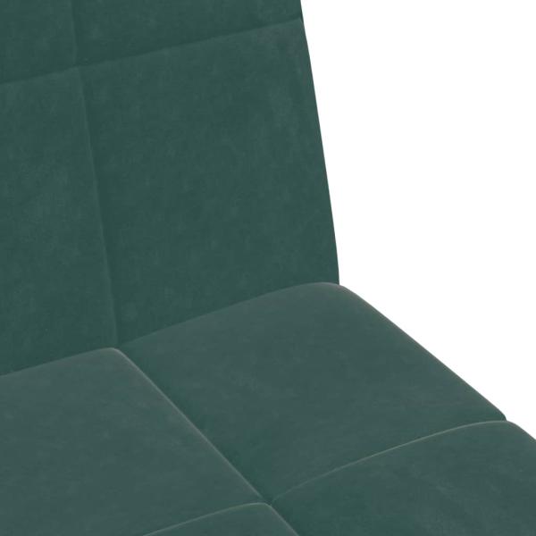 Schlafsofa 2-Sitzer mit Fußhocker Dunkelgrün Samt