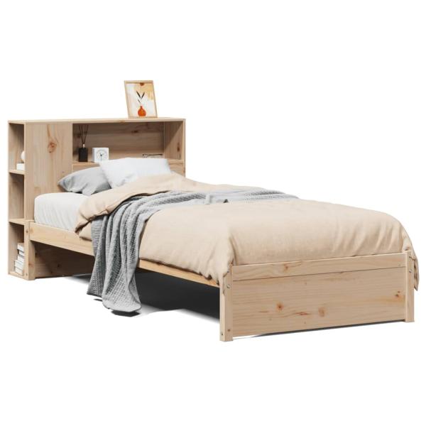 Massivholzbett mit Regal ohne Matratze 90x190 cm Kiefernholz