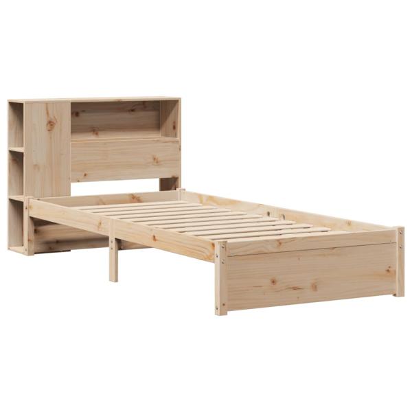 Massivholzbett mit Regal ohne Matratze 90x190 cm Kiefernholz
