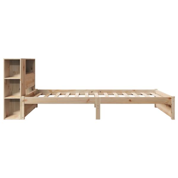 Massivholzbett mit Regal ohne Matratze 90x190 cm Kiefernholz