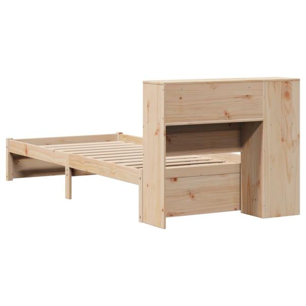 Massivholzbett mit Regal ohne Matratze 90x190 cm Kiefernholz