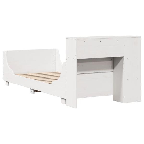 Massivholzbett ohne Matratze Weiß 90x190 cm Kiefernholz