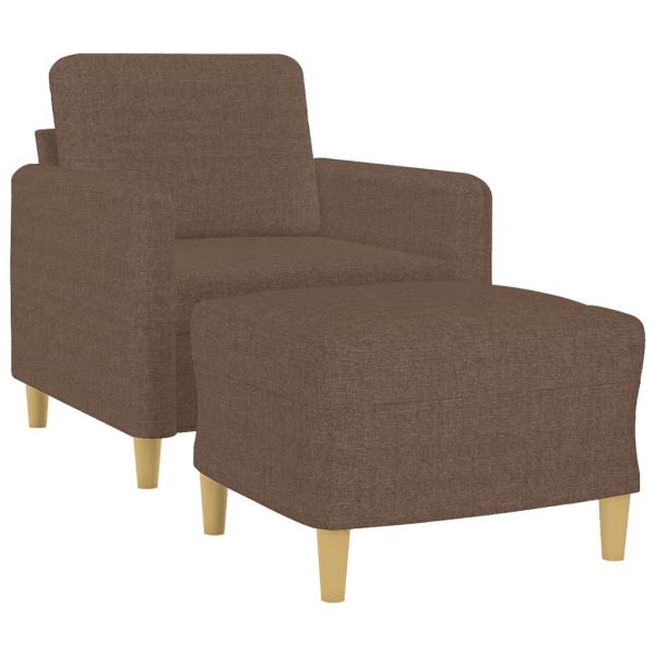 Sessel mit Hocker Braun 60 cm Stoff