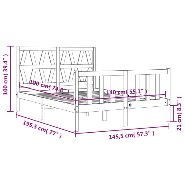 Massivholzbett ohne Matratze 140x190 cm Kiefernholz