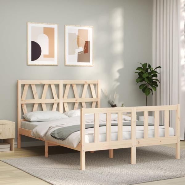 Massivholzbett ohne Matratze 140x190 cm Kiefernholz