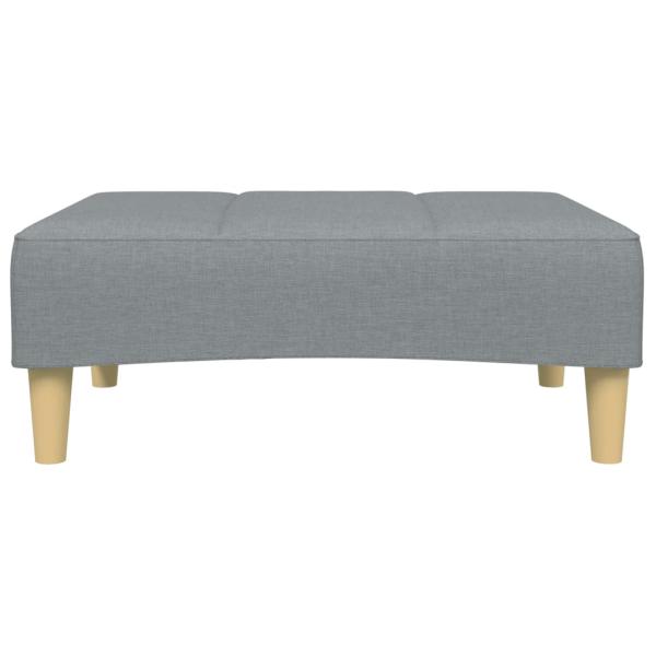 Schlafsofa 2-Sitzer mit Fußhocker Hellgrau Stoff