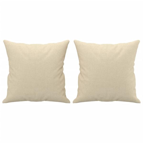4-tlg. Sofagarnitur mit Kissen Creme Stoff