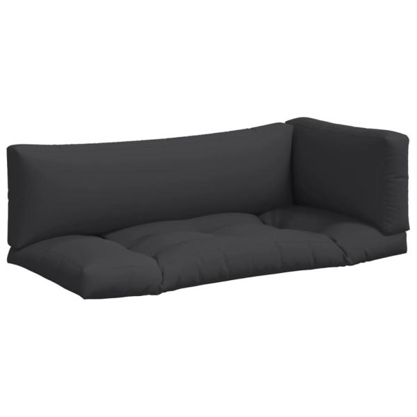 Palettenkissen 3-tlg. Schwarz Stoff
