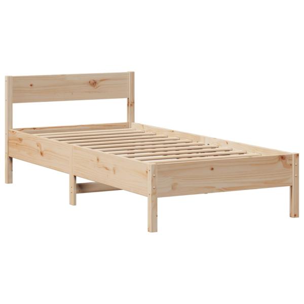 Massivholzbett mit Regal ohne Matratze 90x190 cm Kiefer