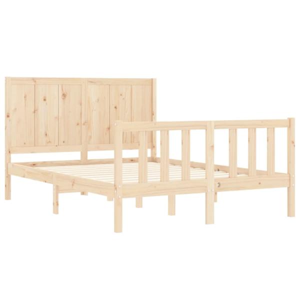 Massivholzbett mit Kopfteil