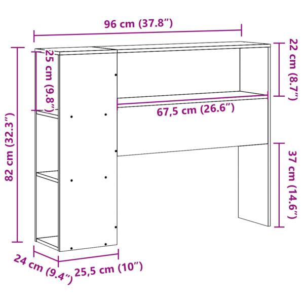 Kopfteil mit Stauraum 90 cm Massivholz Kiefer