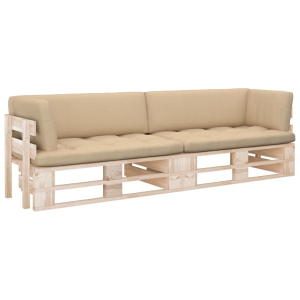 ARDEBO.de - 2-Sitzer-Palettensofa mit Kissen Imprägniertes Kiefernholz