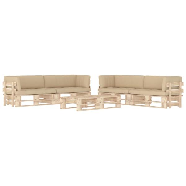 ARDEBO.de - 6-tlg. Paletten-Lounge-Set mit Kissen Imprägniertes Kiefernholz