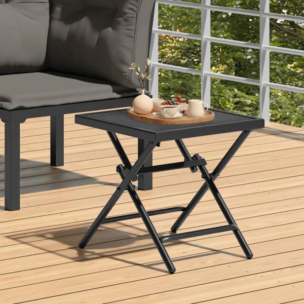 ARDEBO.de - Gartentisch Klappbar Anthrazit 38x38x38 cm Stahlgitter