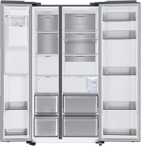 Samsung RS6GA854CSL/EG Side-by-Side Kombination, 91,2 cm breit, 635L, NoFrost+, Wassertank, Wasserspender, Eiswürfel, Crushed Ice, Twin Cooling, Edelstahloptik