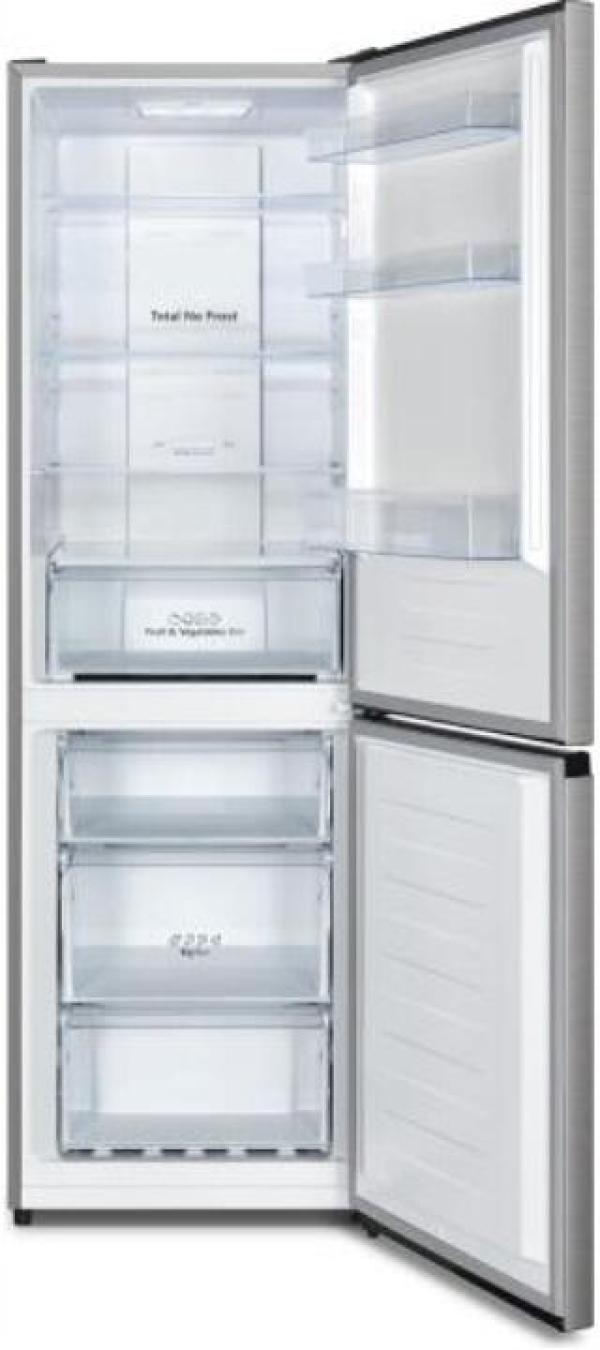 Hisense RB390N4BCC Stand Kühl-Gefrierkombination, 60 cm breit, 304 L, Multi Air Flow, Eco-Modus, Edelstahloptik