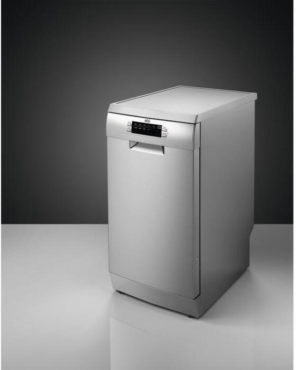 AEG FFB73527ZM Stand Geschirrspüler, 45 cm breit, 10 Maßgedecke, Aqua Control, Touch Bedienung, 9 Spülprogramme, Besteckschublade, silber