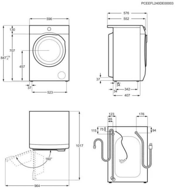 AEG L5FBU20480 8kg Frontlader Waschmaschine, 60 cm breit, 1400 U/Min, Aquastop, 3 Kurzprogramme, ProSense-Mengenautomatik, weiß