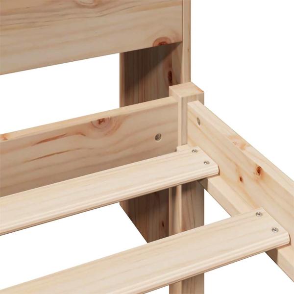 Bücherregalbett ohne Matratze 75x190 cm Massivholz Kiefer