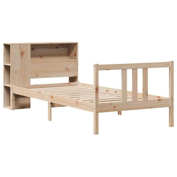 Massivholzbett mit Regal ohne Matratze 90x190 cm Kiefernholz