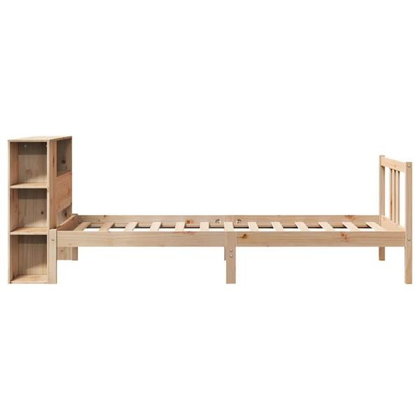 Massivholzbett mit Regal ohne Matratze 90x190 cm Kiefernholz