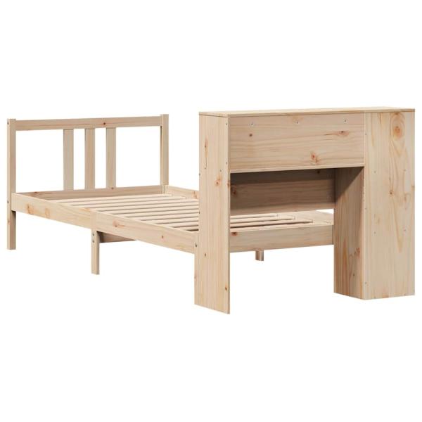 Massivholzbett mit Regal ohne Matratze 90x190 cm Kiefernholz