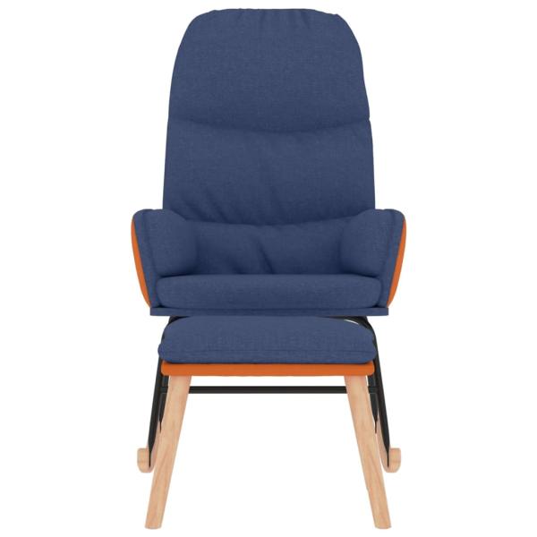 Schaukelsessel mit Hocker Blau Stoff