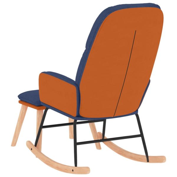 Schaukelsessel mit Hocker Blau Stoff
