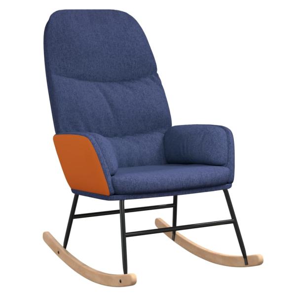 Schaukelsessel mit Hocker Blau Stoff