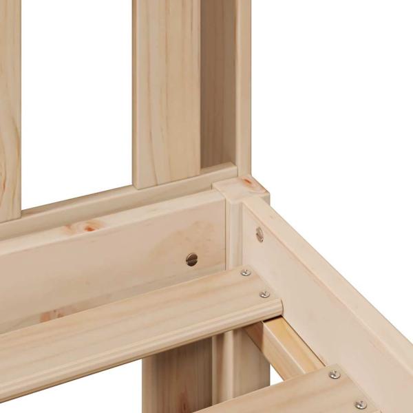 Massivholzbett mit Regal ohne Matratze 90x200 cm Kiefer