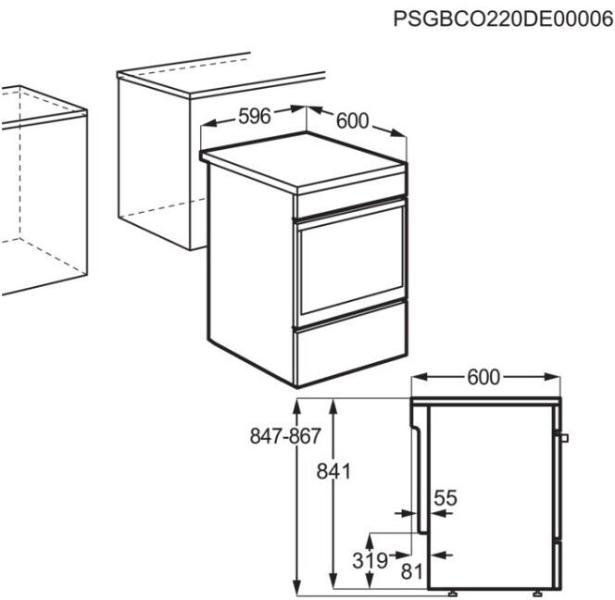 AEG CCB6446BBW EEK: A Standherd mit Glaskeramikkochfeld, 60 cm breit, 73 L, Versenkknebel, Geschirrwagen, 7 Beheizungsarten, Touchbedienung, weiß
