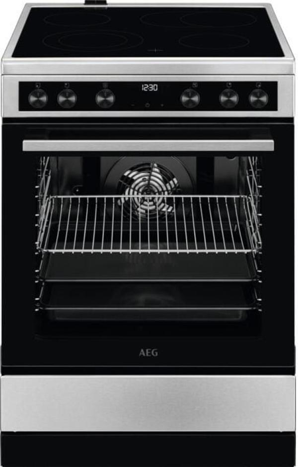 ARDEBO.de AEG CCB6446BBM EEK: A Standherd mit Glaskeramikkochfeld, 60 cm breit, 73 L, Versenkknebel, Geschirrwagen, 7 Beheizungsarten, Touchbedienung, Edelstahl