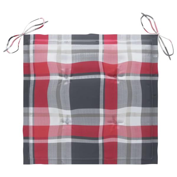 Gartenstuhl-Kissen 6Stk. Rot Karomuster 40x40x3cm Oxford-Gewebe