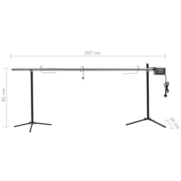 Automatischer Grillspieß mit Motor Edelstahl 207×45×81 cm