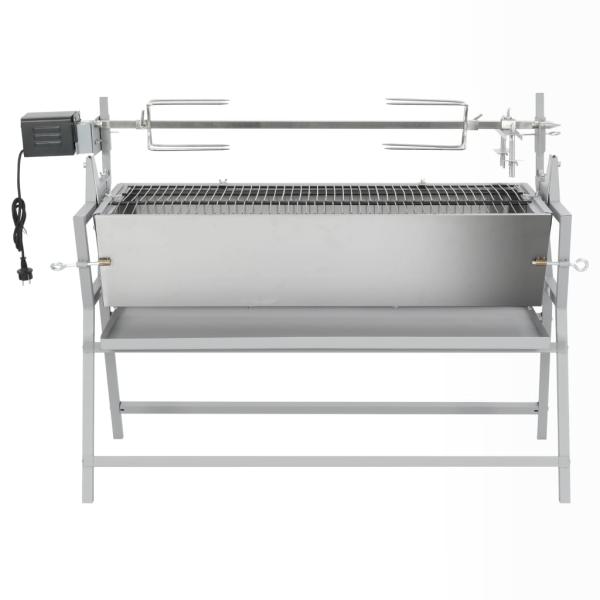 BBQ Grill mit Drehspieß Eisen und Edelstahl