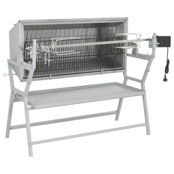 BBQ Grill mit Drehspieß Eisen und Edelstahl