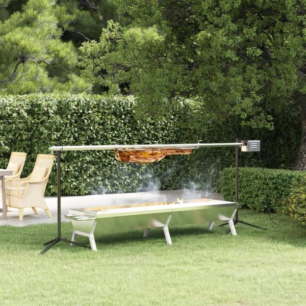 ARDEBO.de - Grill Silbern 158x42x31 cm Edelstahl