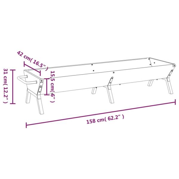 Grill Silbern 158x42x31 cm Edelstahl