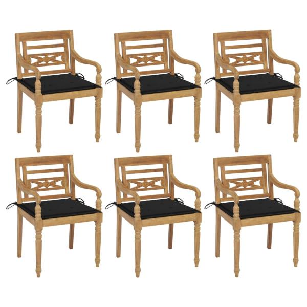 ARDEBO.de - Batavia-Stühle mit Kissen 6 Stk. Massivholz Teak