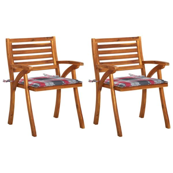 ARDEBO.de - Garten-Essstühle mit Kissen 2 Stk. Massivholz Akazie