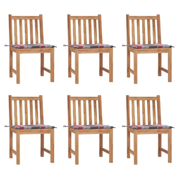ARDEBO.de - Gartenstühle 6 Stk. mit Kissen Massivholz Teak