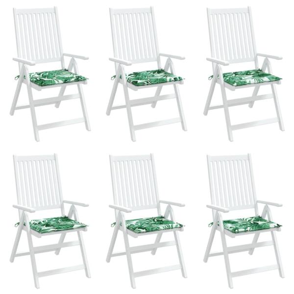Sitzkissen 6 Stk. Blattmuster 50x50x3 cm Stoff