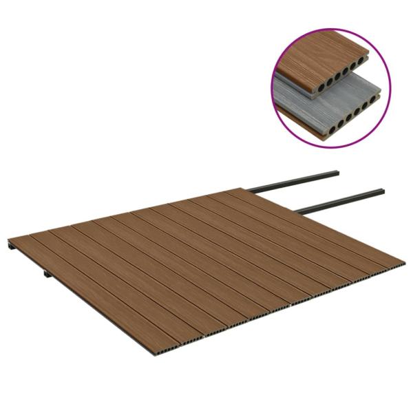 WPC Terrassendielen mit Zubehör Braun und Grau 30 m² 4 m