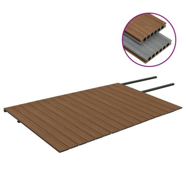 WPC Terrassendielen mit Zubehör Braun und Grau 40 m² 4 m